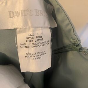 David's Bridal Elegant Green Wedding Dress